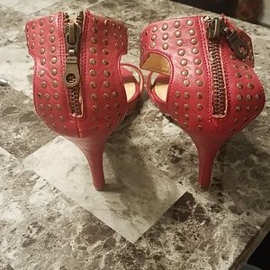 Red high heel shoes